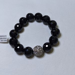 Chunky beveled beaded bracelet